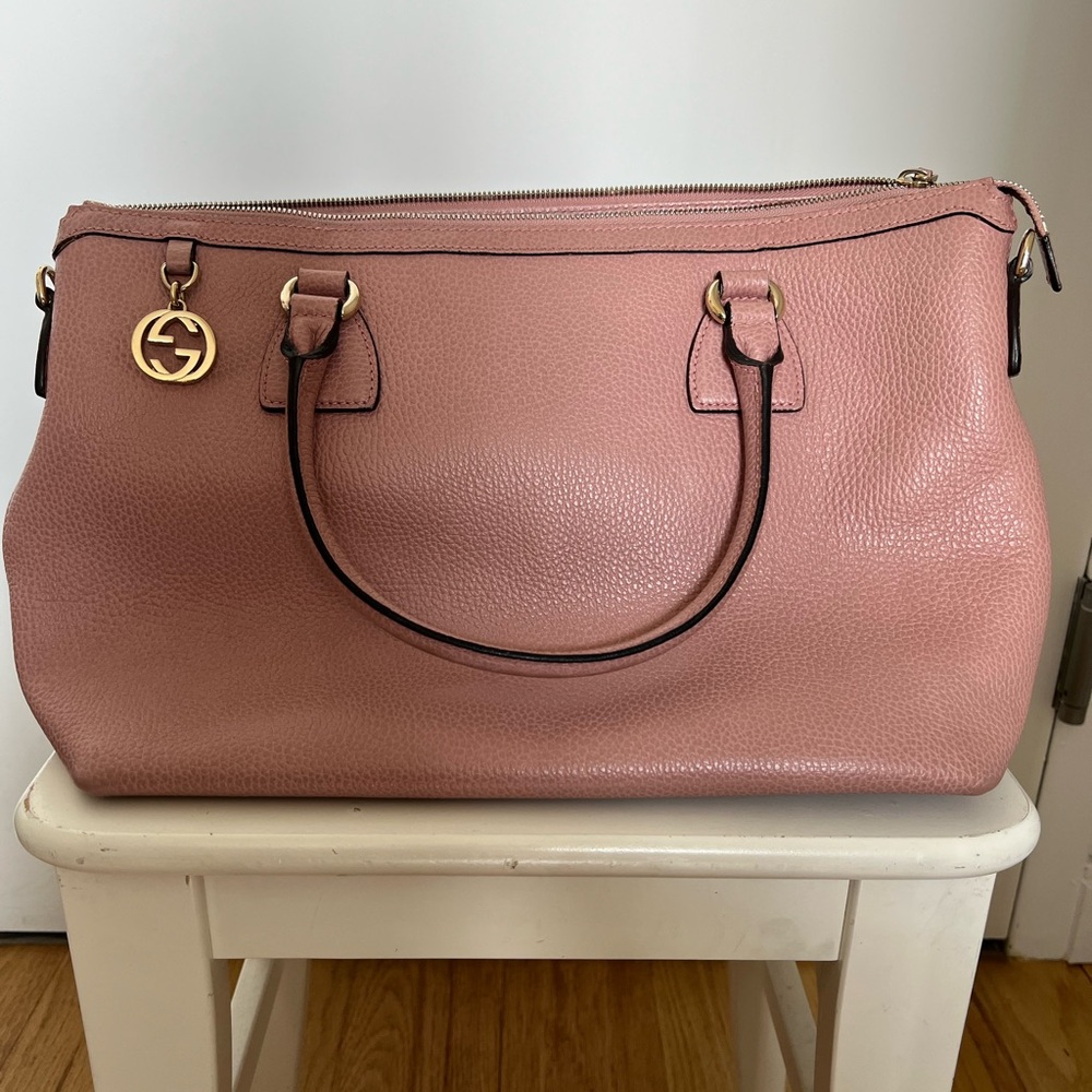Gucci Dollar GG Charm Satchel in Pink